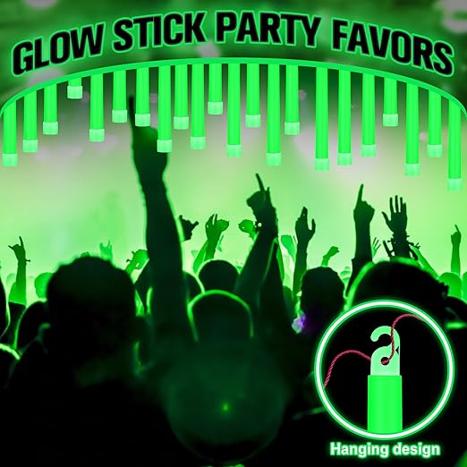 Sotiff 200 Pcs Bright 6 Inch Large Glow Sticks Bulk Emergency Glow in The Dark Sticks with 12 Hour Duration for Camping Hiking Outdoor Parties Activities Survival Storms Blackouts (Green)