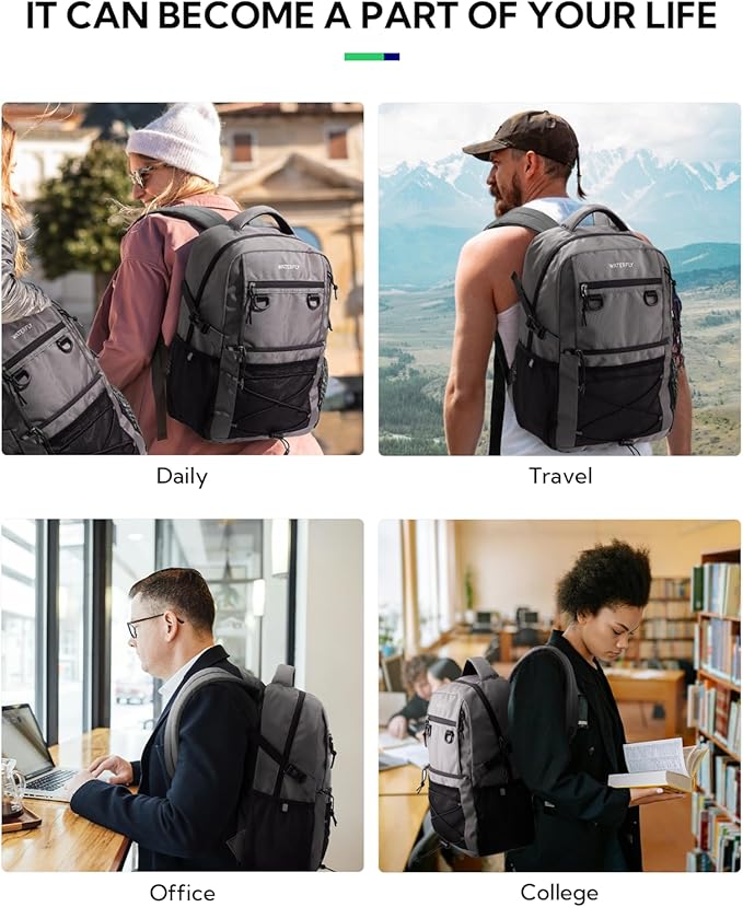 WATERFLY Travel Hiking Casual Backpack: 22L Lightweight Everyday Outdoor City Daypack College Bookbag for Woman Man