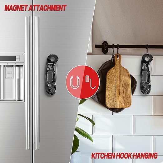 Meat Thermometer Digital - Fast Instant Read Food Thermometer for Cooking, Candy, Outside Grill, and Roast, Digital Food Thermometer with Backlight LCD & Calibration