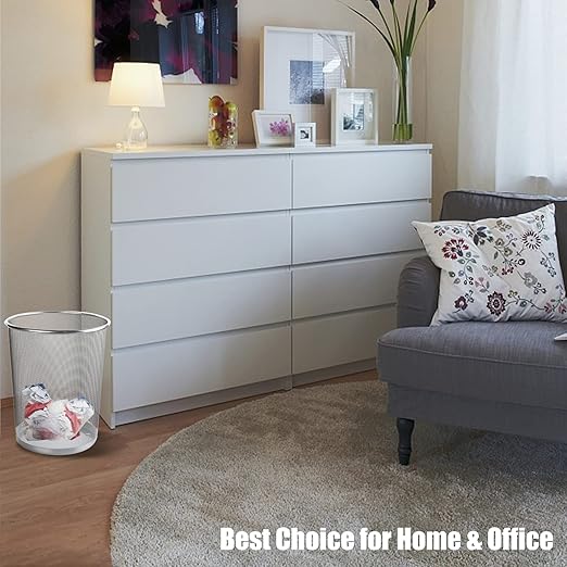 Silver Mesh Trash Cans,10-Pack 6 Gal Mesh Office Trash Can,Open Metal Wire Wastebaskets, Waste Basket Trash Can for Near Desk, Small Garbage Can,Recycling Garbage Container Bin for Office&Home