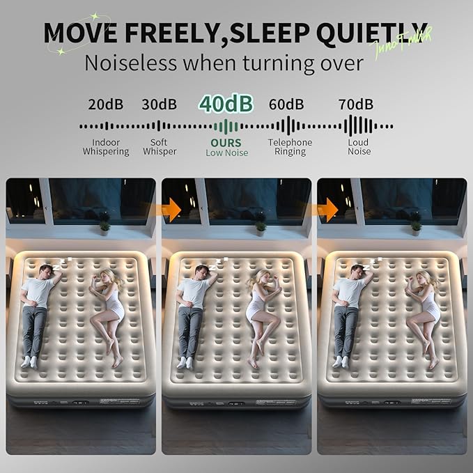 InnoTruth Cal King Size Air Mattress with Built in Pump, Famiy Choice Award Winner, Inflatable Mattress Ideal for Taller Person, 18" Raised Self Inflating Blow up Air Bed for Guests & Home, 700lbs