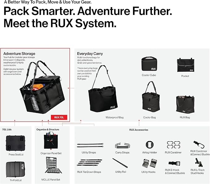 70L Collapsible Gear Box (Orange) - Modular Adventure Storage Solution For Camping Storage, Overlanding, Off-road And Van Life - Weatherproof, Durable and Multifunctional