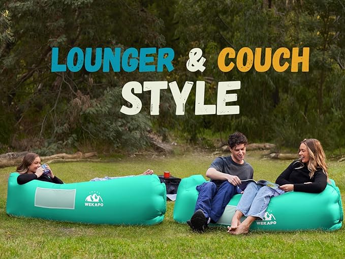 WEKAPO Inflatable Sun Lounger, Air Sofa, Hammock, Portable, Waterproof and Leak-Proof, Ideal for Backyard, Beach, Travel, Camping, Picnics and Music Festivals