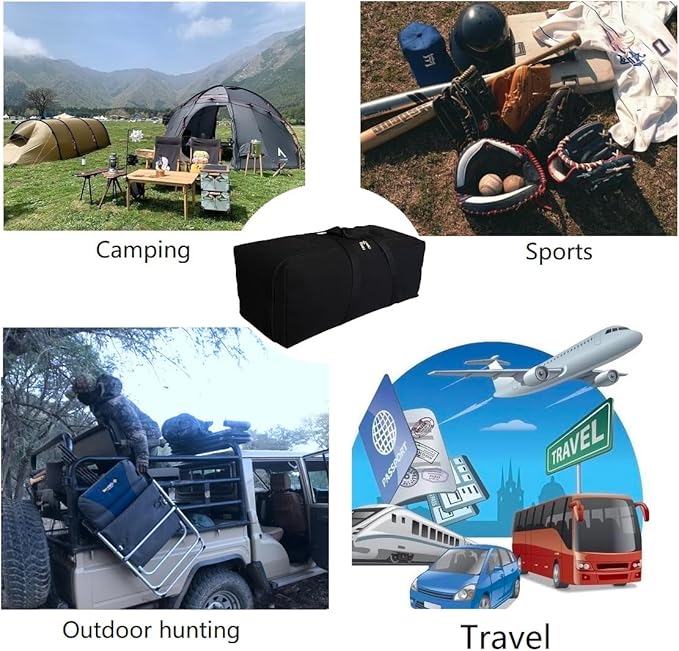 Extra Large Canvas Duffle Bag, Camping Tent, Travel Storage