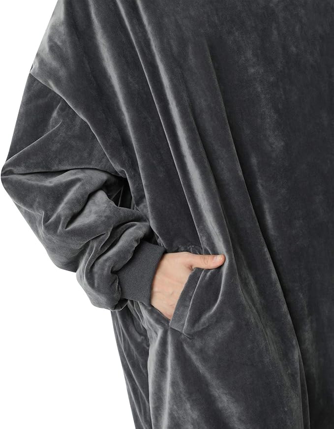 LetsFunny Blanket Hoodie,Oversized Wearable Sherpa Fleece Blanket Sweatshirt,Super Soft Warm Cozy with Giant Pocket,Gifts for Women Men Adults Teenagers Kids, One Size Fits All