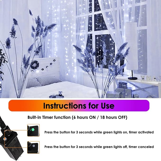 Extra-Long String Lights Outdoor Indoor, 500 LED Upgraded Super Bright Christmas Lights, Waterproof 8 Modes Plug in Twinkle Fairy Light for Bedroom Party Wedding Garden Xmas(Cool White)