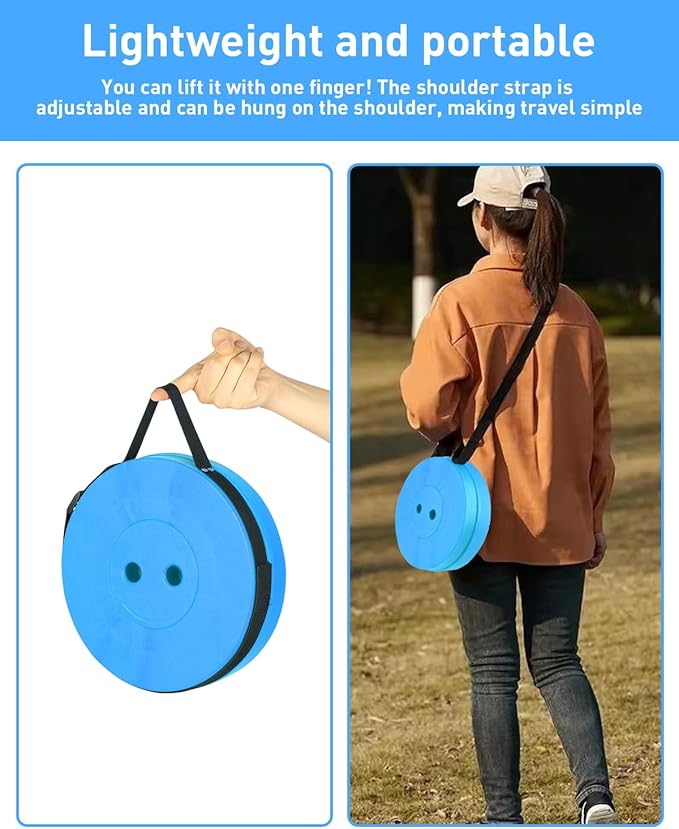 Collapsible Stool with Large Load Capacity,Portable Lightweight Folding Stool for Adults,Collapsible Chair Telescoping Design for Outdoor Fishing,Hiking,Travel,BBQ(Blue-Black)