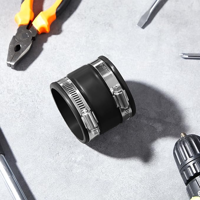 Minatee 8 Pcs Dust Control Flex Cuffs with Stainless Steel Hose Clamps, Flexible PVC Coupling for Plastic and Copper Plumbing Connections, Connector Ports Dust Collection Fittings (2-1/2 Inch)