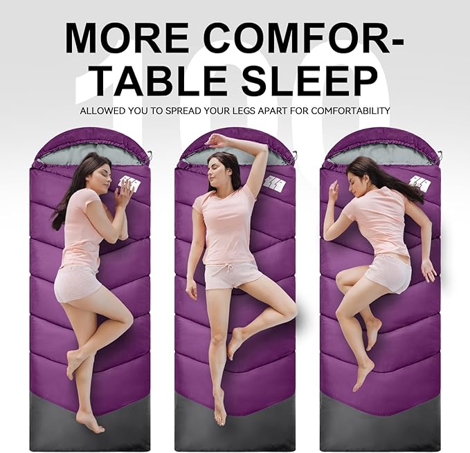 Sleeping Bags for Adults Cold Weather,Portable, Waterproof,Lightweight Sleeping Bag for Tall Girls Boys with Compression Sack for Warm Camping, Hiking, Outdoor & Indoor