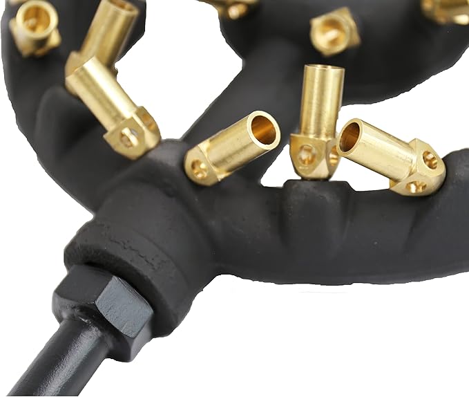 Outdoor Propane Burner with 32 Brass Tips for Camping, Turkey, and More - Stove Buddy's Jet Burner JB-32LP(Propane Gas 32 Tips & Regulator)
