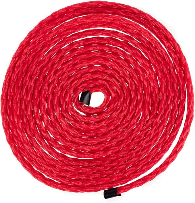 Hollow Braid Polypropylene Rope (Red, 1/4 Inch, 1000 Feet) - Barrier Rope - Trail Marking, Crowd Control, Golf Courses