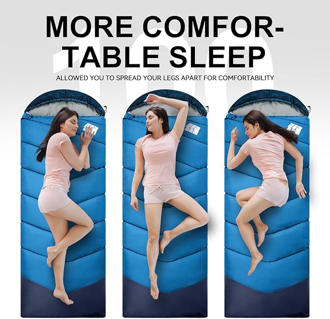 Sleeping Bags for Adults Cold Weather,Portable, Waterproof,Lightweight Sleeping Bag for Tall Girls Boys with Compression Sack for Warm Camping, Hiking, Outdoor & Indoor