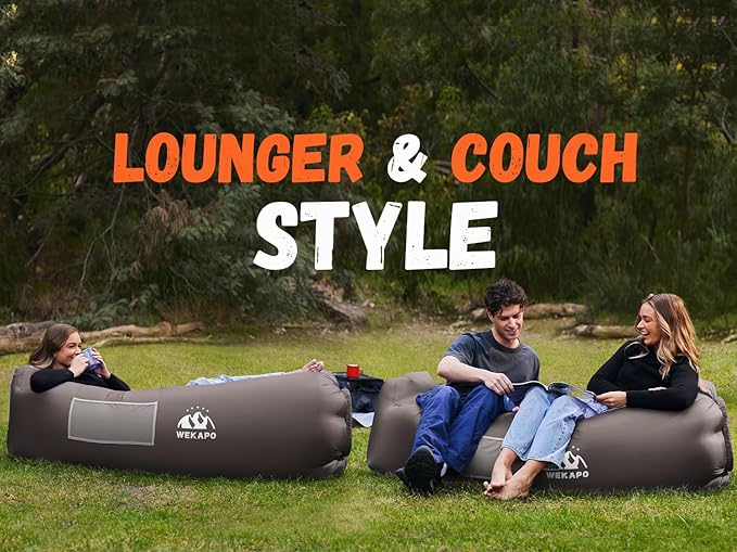 WEKAPO Inflatable Sun Lounger, Air Sofa, Hammock, Portable, Waterproof and Leak-Proof, Ideal for Backyard, Beach, Travel, Camping, Picnics and Music Festivals