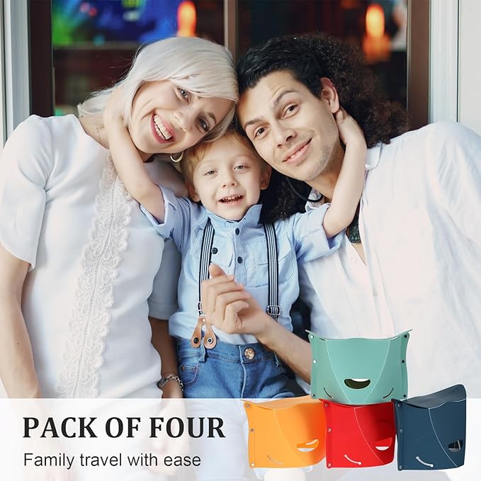 4Pcs Airplane Foot Rest for Long Flight, Lightweight RV Collapsible Stool for Camping, Multifunction Step Stool with Handbag Function for Outdoor Camping & Home & Office(Multicolor)
