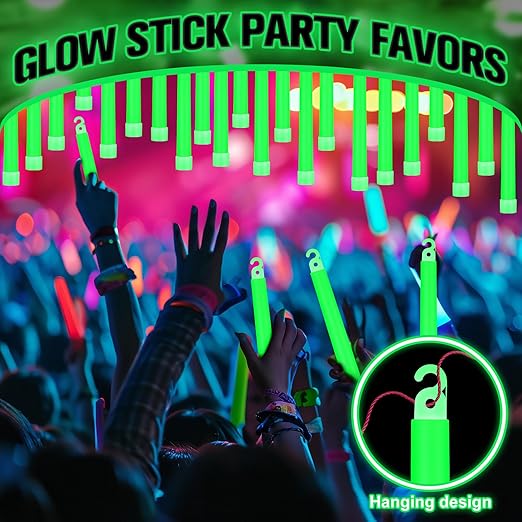 Sotiff 144 Pcs Bright 6 Inch Large Glow Sticks Bulk Emergency Glow in The Dark Sticks with 12 Hour Duration for Camping Hiking Outdoor Parties Activities Survival Storms Blackouts (Green)