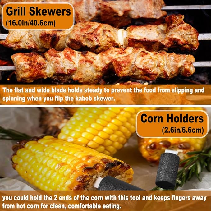 POLIGO 26PC Exclusive BBQ Grill Accessories in Aluminum Case for Birthday Christmas Grilling Gifts - Premium Grill Utensils Set with Barbecue Claws, Meat Injector, Thermometer for Smoker, Camping BBQ