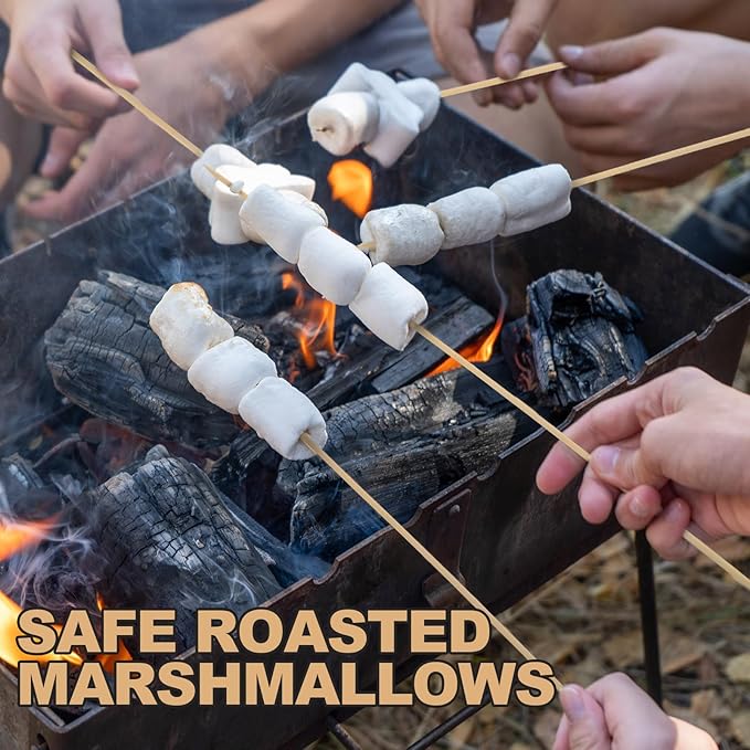 Suclain 400 Pcs Marshmallow Roasting Sticks 36" Long 5mm Thick, Smores Sticks Bamboo Skewers BBQ Kabob Grilling Barbecue Roasting Camping for Outdoor Fire Pits Campfires