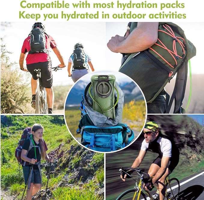 Hydration Bladder, 1.5-2-3L Water Bladder for Hiking Backpack, BPA-Free Leak Proof Water Reservoir Storage Bag, Water Pouch Hydration Pack for Camping Cycling Running