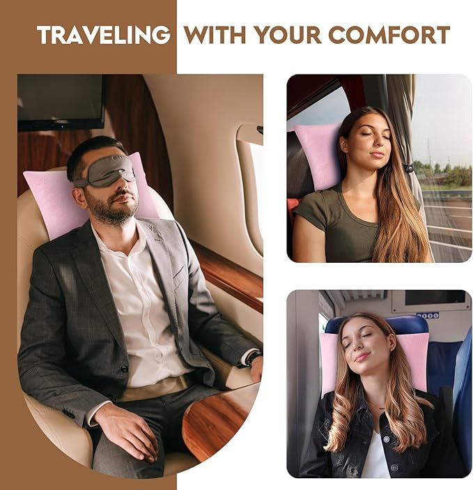 Small Shredded Memory Foam Pillow, Camping Pillow Travel Pillow - Compressible Medium Firm, Breathable Cover, Ideal Backpacking Hiking, Airplane and Car (Apricot Pink, M)