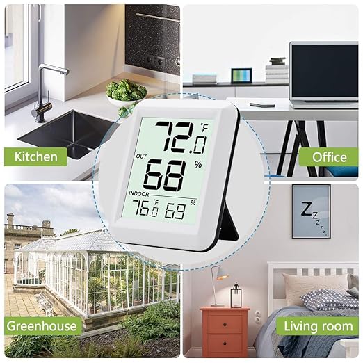 Digital Indoor Outdoor Thermometer Hygrometer Wireless Weather Station, Temperature Humidity Monitor with 328ft Range Remote Sensor, ℃/℉ Switch for Home, School, Office, Bedroom, Baby Room (Type A)