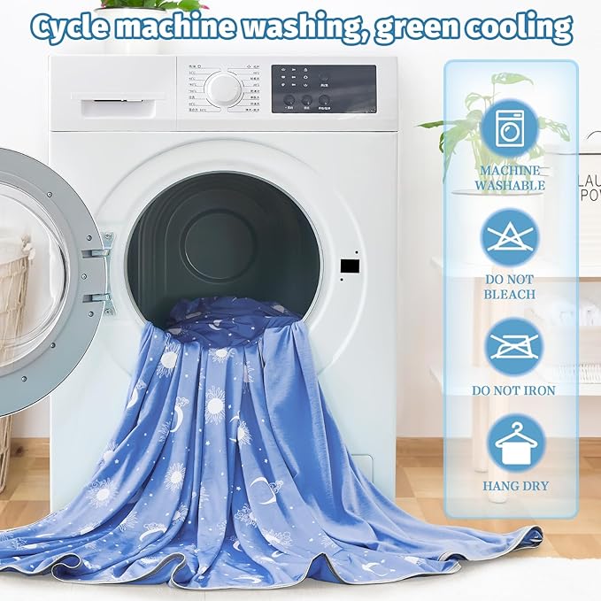 inhand Cooling Blanket King Size (90"x108") - Cooled Blankets for Hot Sleepers Lightweight Breathable Summer Blanket for Sleeping Night Sweats to Keep Cool in The Heat -Midnight Blue