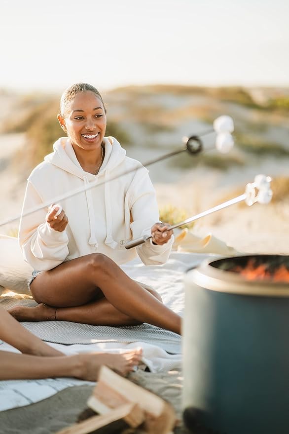 Solo Stove Bonfire with Stand | 19.5" Smokeless Fire Pit, Removable Ash Pan | Portable Stainless Steel Wood Burning Outdoor Fireplace, Ideal for 4–6 People, 21.75 lbs, Water