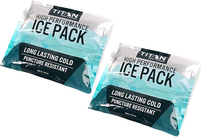 Arctic Zone Titan Deep Freeze Ice Pack- (2 Pack) 600 Gram High Performance Ice Pack - Long-Lasting, Puncture-Resistant Cold Pack Filled with Non-Toxic Gel…