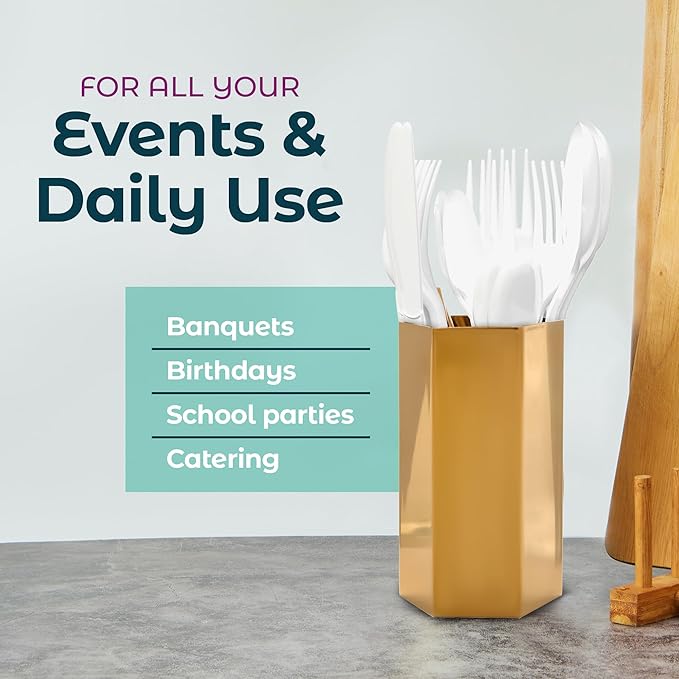 Disposable Plastic Knives Heavy Duty Utensils - Plastic Cutlery For Parties and Events Pack Of 500