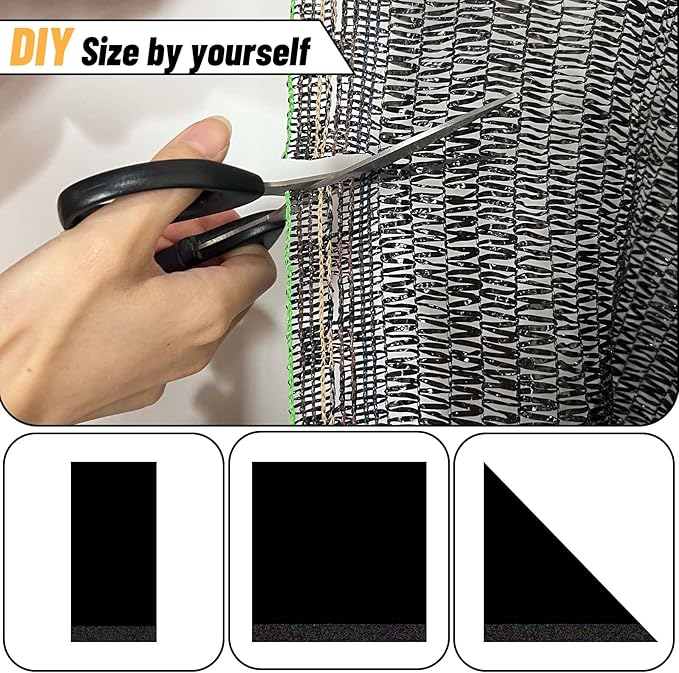 Cool Area 40% 6.5x16.5ft Sunblock Shade Cloth Cover Mesh UV Resistant Net for Garden Flower Plant Greenhouse, Black