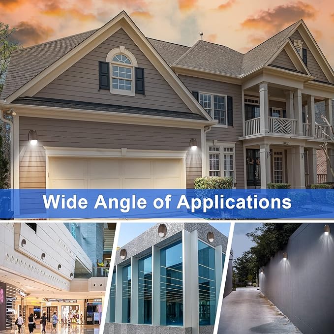 LED Emergency Light with Battery Backup Photocell Sensor, Self Test Diagnostics, Aluminum Exterior Waterproof Commercial Wall Pack Emergency Lighting Fixtures, 12W 120-277VAC, UL Certified (6-Pack)