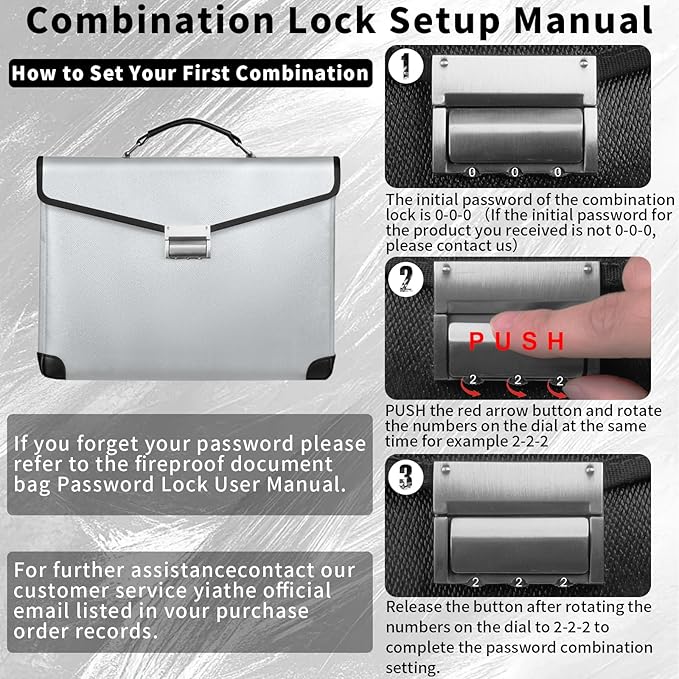 Fireproof Document Bag 14.5"X11"X2.5" Fireproof Money Bag for Cash With Lock and Zipper,Fire&Waterproof Storage Organizer Pouch for Valuables,Legal Document,Laptop,Passport,(Silver)