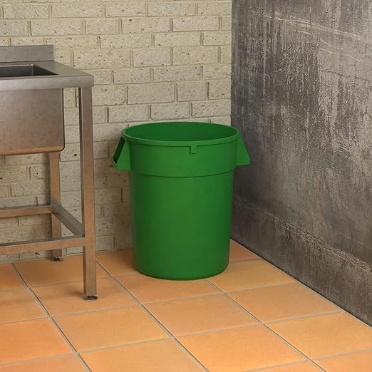 32 Gallon Green Round Commercial Trash Can