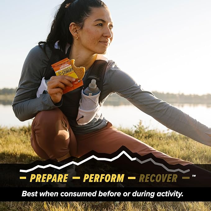 Honey Stinger Organic & Gluten Free Energy Waffle Variety Pack, 12 Salted Caramel and 6 Cookies & Cream Waffles, Nutritious Stroopwafel Snack for Exercise, Endurance and Performance