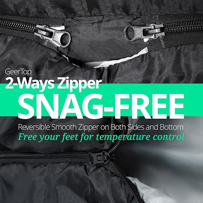 GEERTOP Comfort Doublewide Sleeping Bag with Blanket Queen Size Two Person Sleeping Bag for Adults, Couples & Family Camping