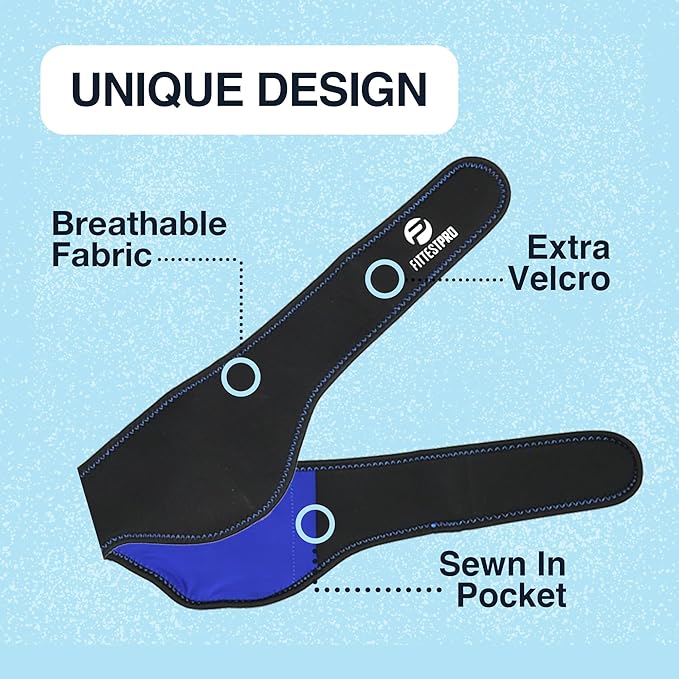 Fittest Pro Wisdom Teeth Ice Pack Head Wrap Jaw Ice Pack for Face Oral Surgery, 4 Hot Cold Gel Pack for TMJ, Tooth Extraction, Tonsillectomy Recovery