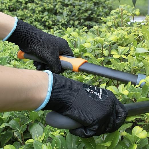 Kebada 120 Pairs Work Gloves Bulk Pack, Mens Work Gloves with Grip, PU Dipped Gloves for Warehouse, Construction, Gardening and Mechanics, Black, Medium