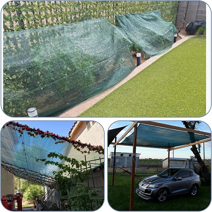LOVE STORY 10x20FT 55% Green Shade Cloth Sun Shade Net UV Resistant Mesh Tarp Plant Cover Sunblock Net for Garden,Greenhouse,Vegetables,Flowers