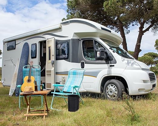 Ginsco 4 Gallons New Leakproof Car Trash Can, Large Trash Can Pop-up Collapsible Hanging Car Trash Bin, Waterproof PEVA Liner Open-Top Garbage Can for Cars Home Office Camping