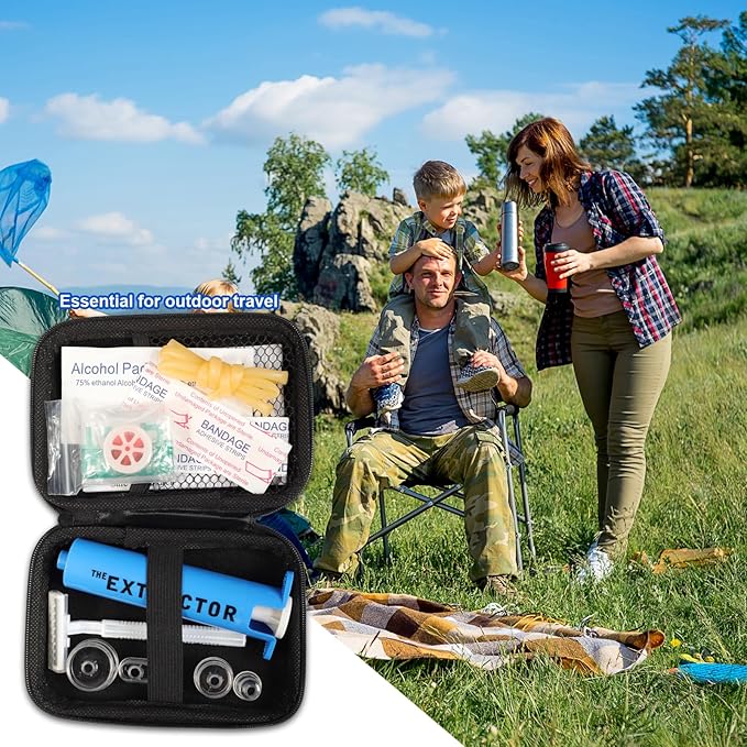 Snake Bite Kit Bee Sting Kit Venom Extractor Suction Pump Emergency Sting Bite Kit First Aid Supplies for Backpacking Camping and Hiking