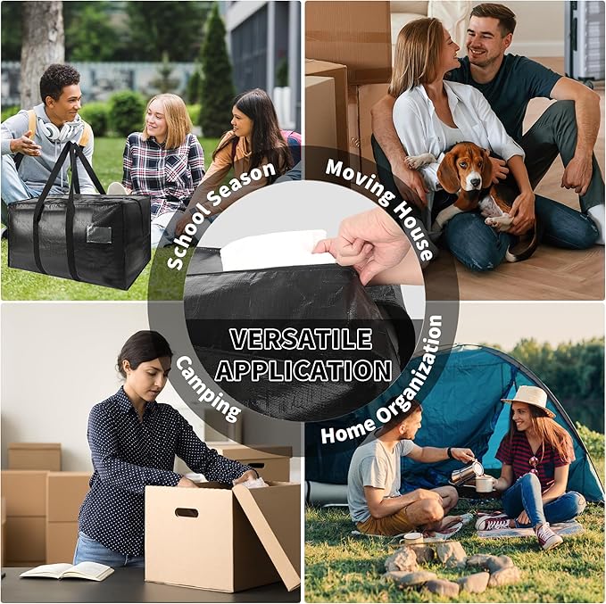 Heavy Duty Extra Large Moving Bags,96 Gallon Jumbo Packing Bags,Huge Moving Storage Bags with Strong Zippers & Carrying Handles,Reusable Big Moving Storage Bags for College Dorm Travel 1Pack