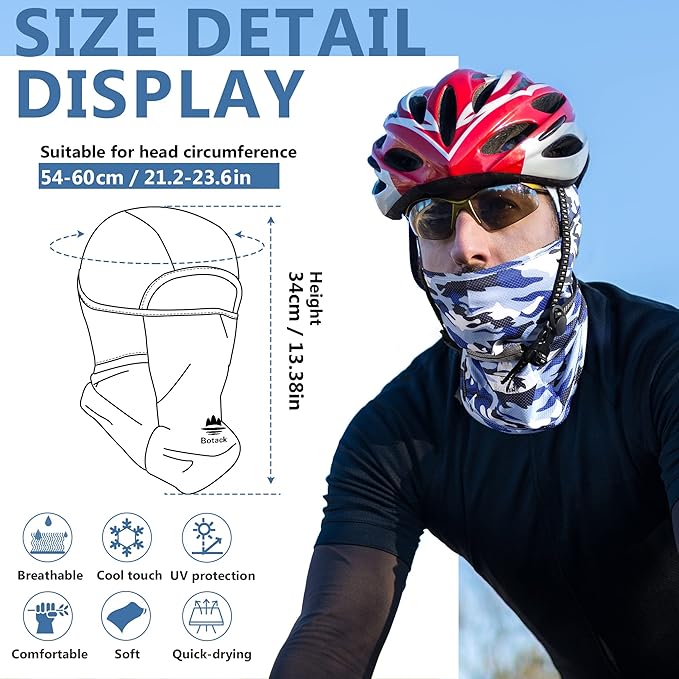 Balaclava Face Mask Sun UV Protection Breathable Full Head Mask for Men Women Skiing Cycling