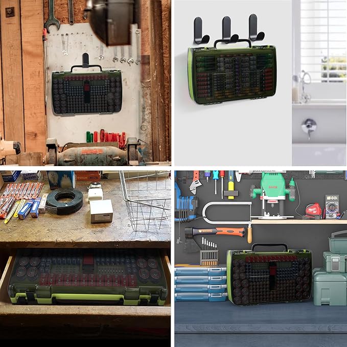 Large Capacity 269 Battery Organizer Storage Case with Tester, Double-Side Battery Holder Container for AA AAA AAAA C D 9V Lithium 3V CR123 CR1632 18650 Batteries(Box Only) (Lighting Green)