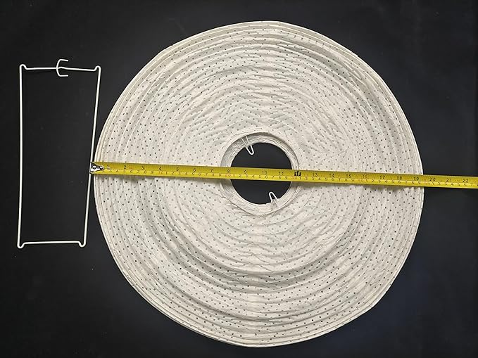 Hytsoeee(19.69Inch) Handmade Paper Lamp Shade, Creamy White Oval Hanging Lantern Lampshade,Modern Folding Ceiling Light Cover for Bedroom, Living Room, Dining Room, Corridor