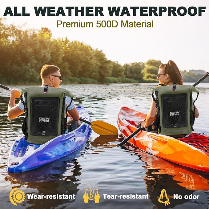 Waterproof Backpack Dry Bag 35L/55L/85L β Heavy Duty Roll-Top Hiking Backpack for Travel, Kayaking, Boating, Camping, Rafting and Fishing