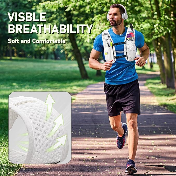 N NEVO RHINO Running Vest, Lightweight Hydration Vest, Insulated Water Backpack with 1.5L Water Bladder for Hiking, Trail, Running,Marathons,Cycling