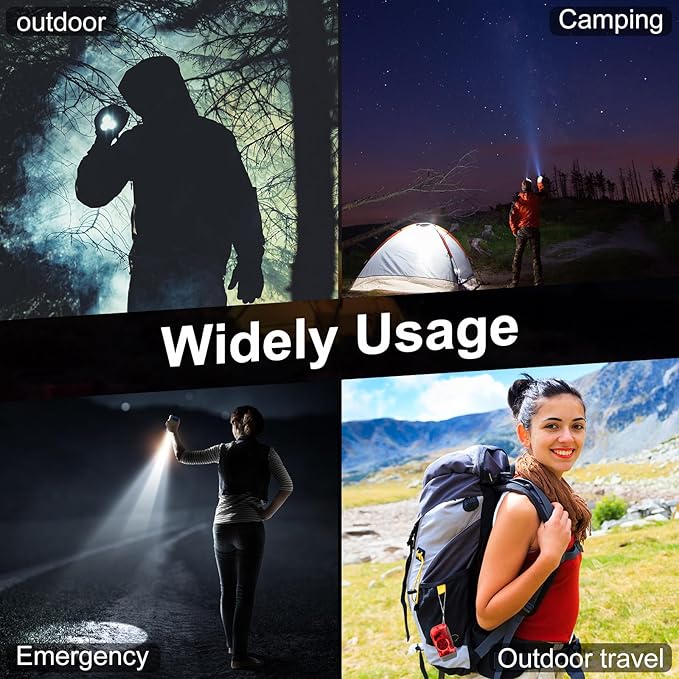 Mudder 24 Pieces Hand Crank Flashlight with LED Self Powered Charging Torch Dynamo for Camping Emergency(Yellow, Green, Blue, Red)