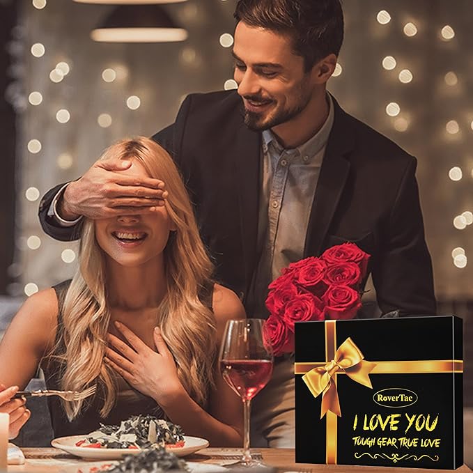 RoverTac Multitools Gift Set – 12-in-1 Multi Tool Hammer, LED Flashlight, Utility Knife in “I LOVE YOU” Gift Box – Tool Gift for Husband, Boyfriend, Him, Men – Camping Gear & Survival Tools