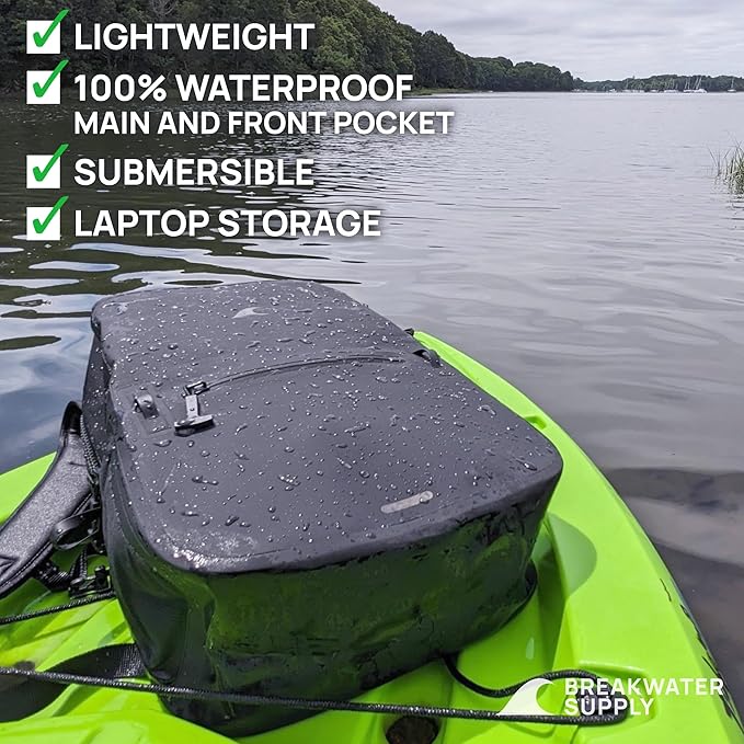 Breakwater Supply™ Waterproof IP68 Submersible Backpack with Airtight Zippers | Laptop Travel Outdoors | Fogland 25L 20L 15L