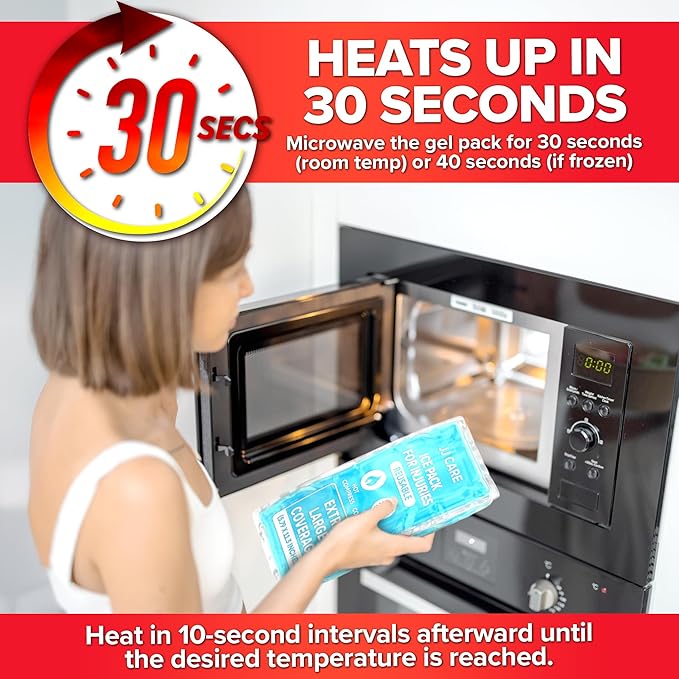 JJ CARE Ice Packs for Injuries Reusable (Pack of 2, XL) - Gel Ice Packs Reusable - Soft Ice Pack for Injuries with Wrap - Flexible Therapy, for Knee, Back, Neck, Wrist, & Ankle