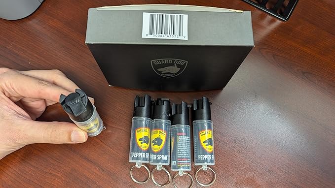 Guard Dog Security Pepper Spray Keychain Self Defense for Women and Men, Safety Twist Top to Prevent Accident,16 feet Range, Small, Mini Pepper Spray, Made in USA